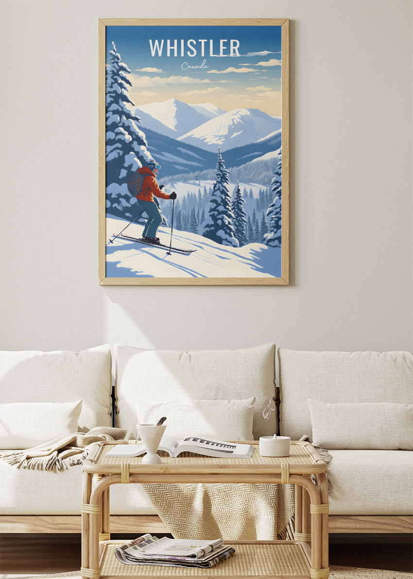 Whistler Canada Ski Resort Poster & Canvas Print – Winter Mountain Landscape Wall Art