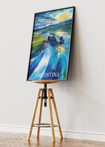 Argentina Formula Racing Sunrise Poster & Canvas Print | Expressive Motorsport Wall Art