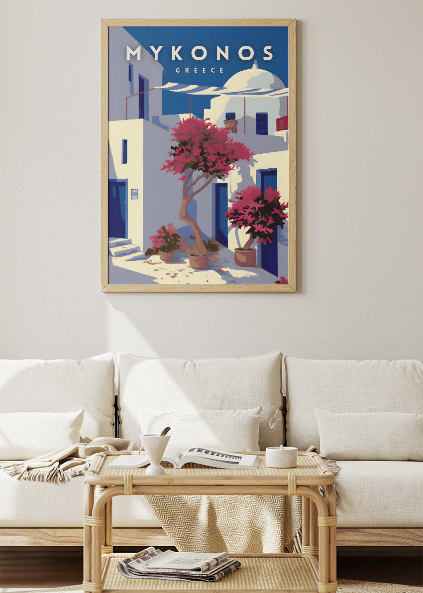 Mykonos Greece Poster & Canvas Print – Greek Island Travel Art