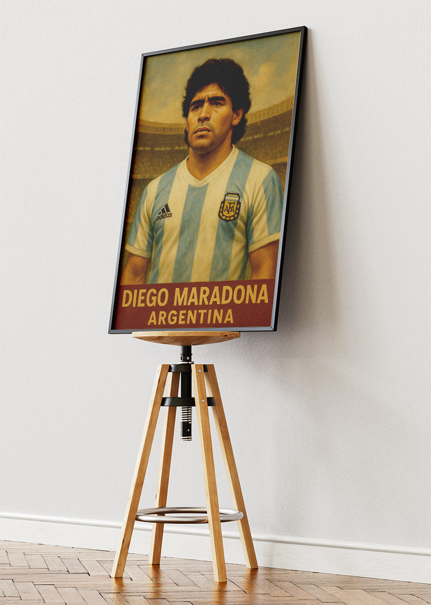 Diego Maradona Argentina Football Wall Art | Legendary World Cup Icon Poster & Canvas