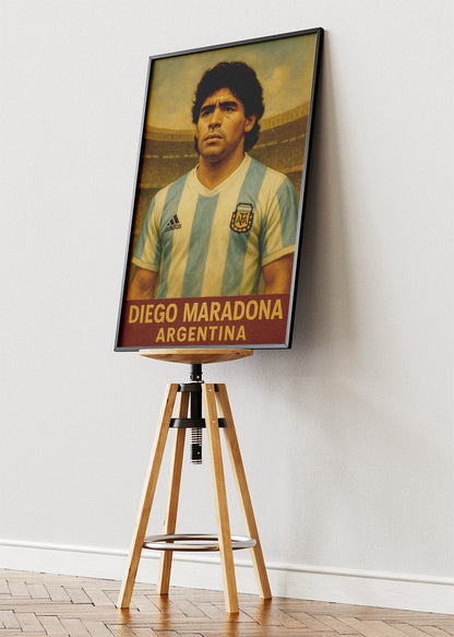 Diego Maradona Argentina Football Wall Art | Legendary World Cup Icon Poster & Canvas