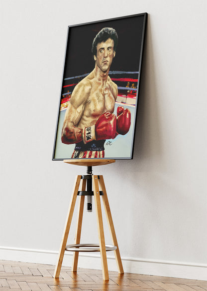 Rocky Balboa Boxing Legend Portrait Poster & Canvas Art Print – Iconic Fighter Wall Art