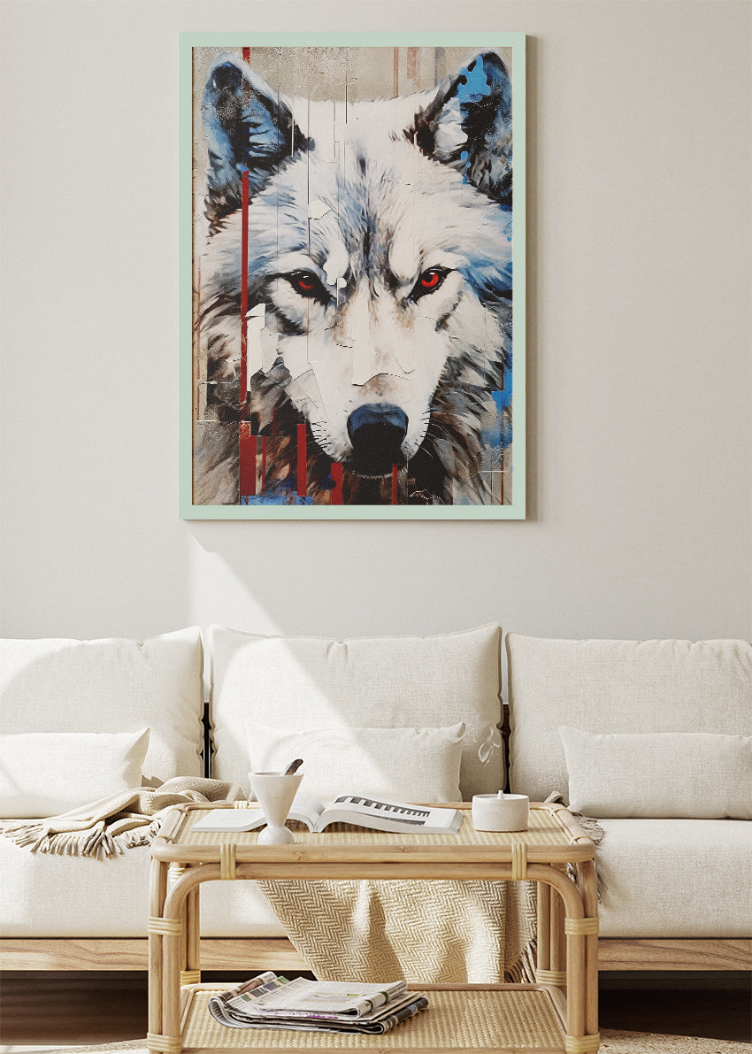 Abstract Wolf Poster & Canvas Print – Modern Fierce Wildlife Art