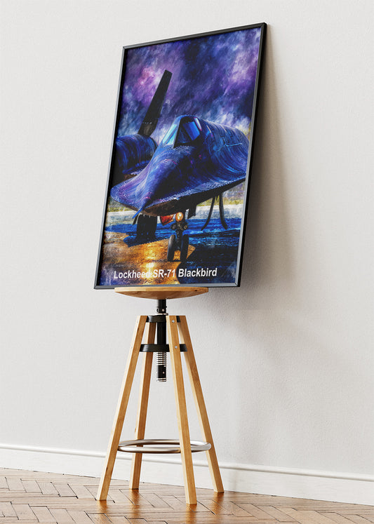 Lockheed SR-71 Blackbird Poster & Canvas Print – Illustrated Military Aircraft Wall Art