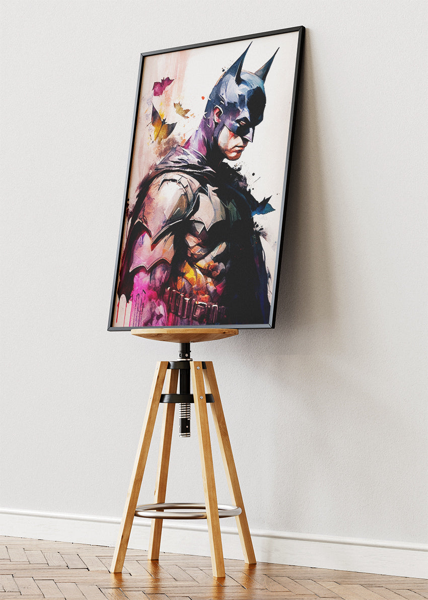 Batman – Watercolor Superhero Canvas & Poster Print – AI PRINT LAB