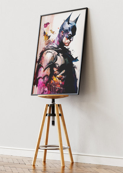 Batman – Watercolor Superhero Canvas & Poster Print – AI PRINT LAB
