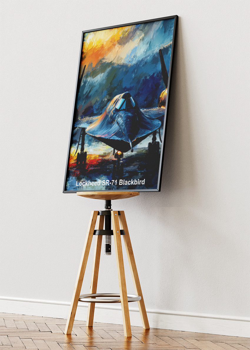 Lockheed SR-71 Blackbird Poster & Canvas Print – Illustrated Military Aircraft Wall Art