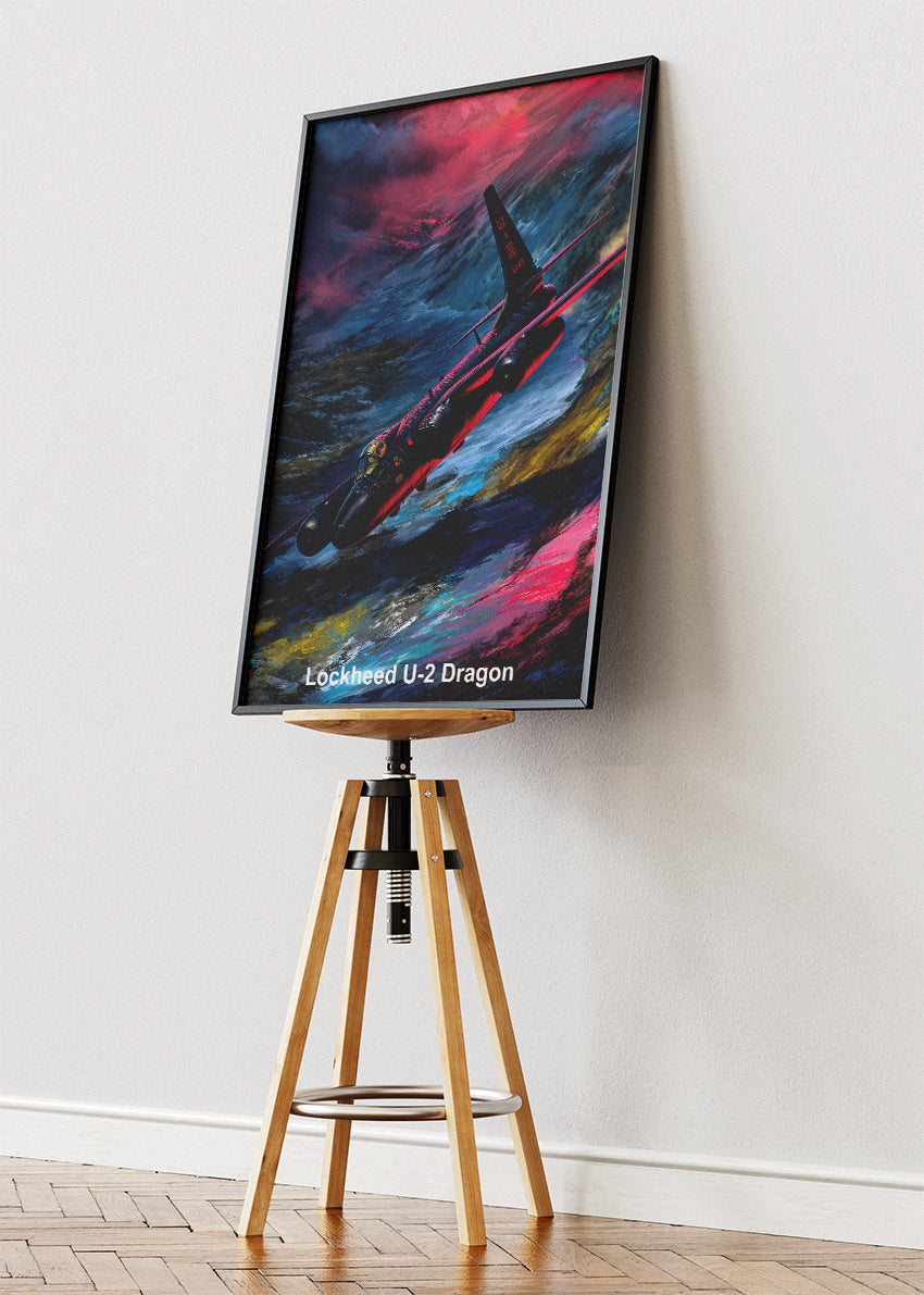 Lockheed U-2 Dragon Lady Poster & Canvas Print – Illustrated Military Aircraft Wall Art