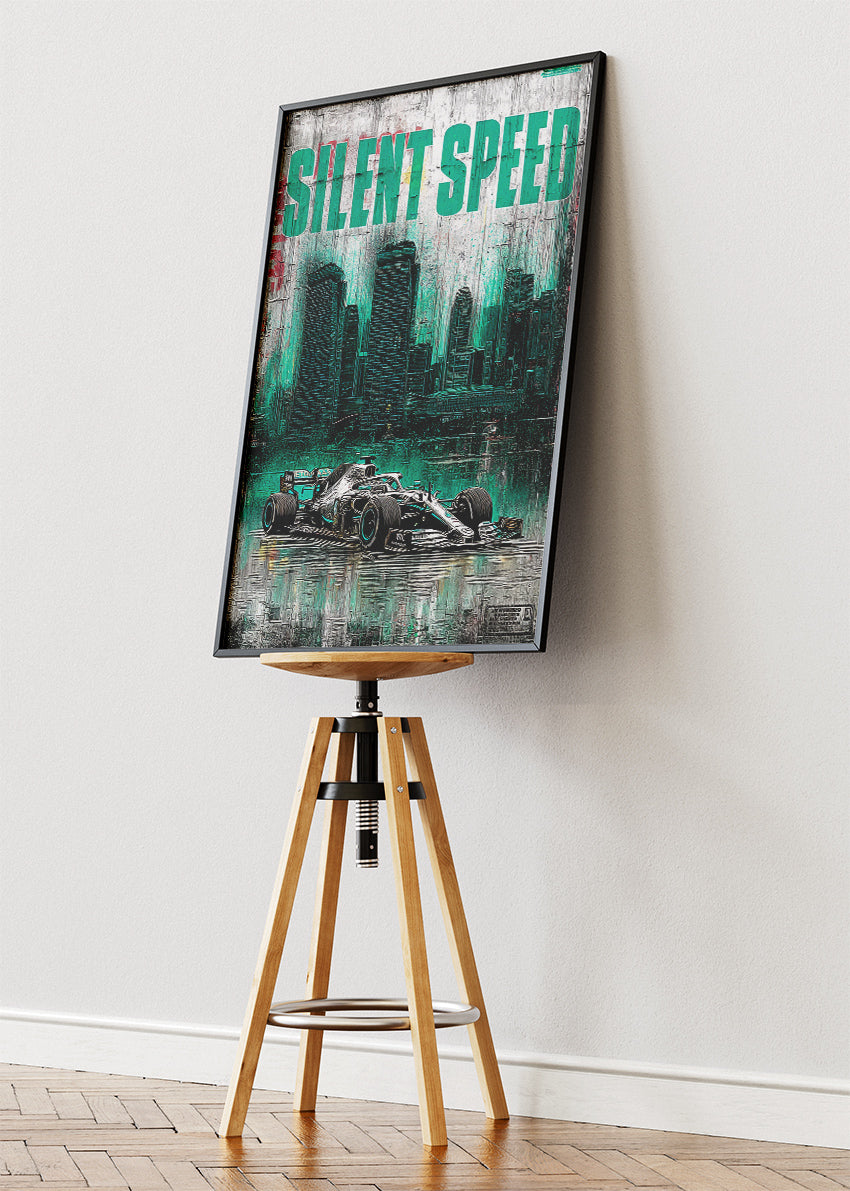Silent Speed Formula 1 Poster Canvas Print – Modern Urban Racing Wall Art – AI PRINT LAB