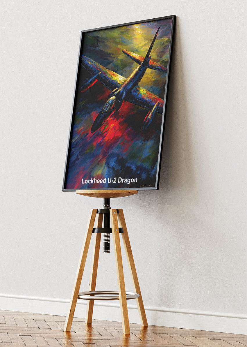Lockheed U-2 Dragon Lady Poster & Canvas Print – Illustrated Military Aircraft Wall Art