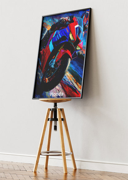 Honda Superbike Extreme Speed Wall Art Poster & Canvas
