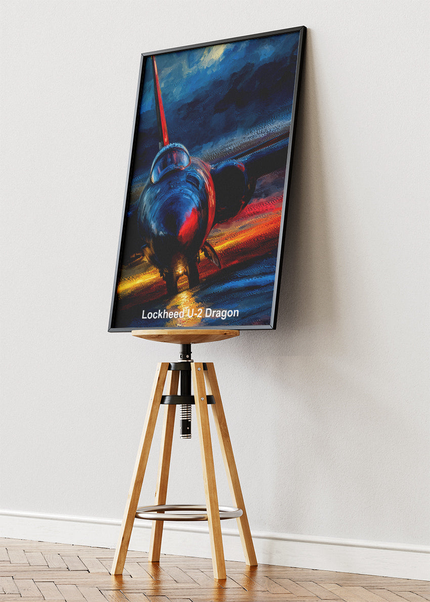 Lockheed U-2 Dragon Lady Poster & Canvas Print – Illustrated Military Aircraft Wall Art