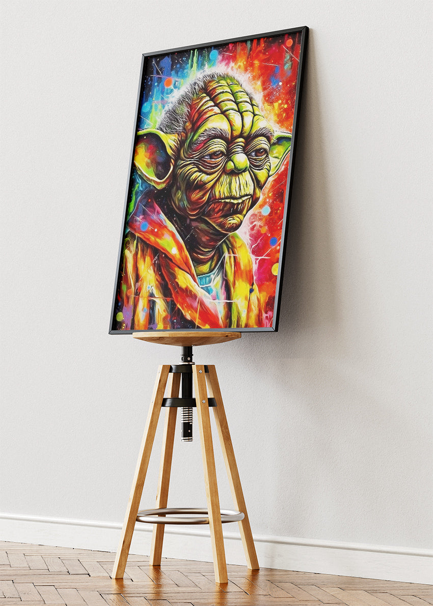Yoda Neon Pop Art Portrait Canvas Print & Poster – AI PRINT LAB