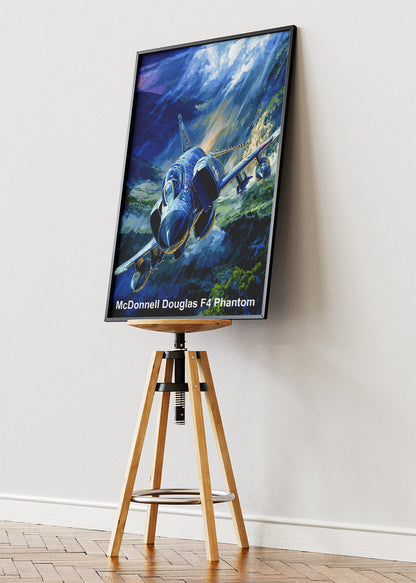 McDonnell Douglas F-4 Phantom Poster & Canvas Print – Illustrated Military Jet Wall Art