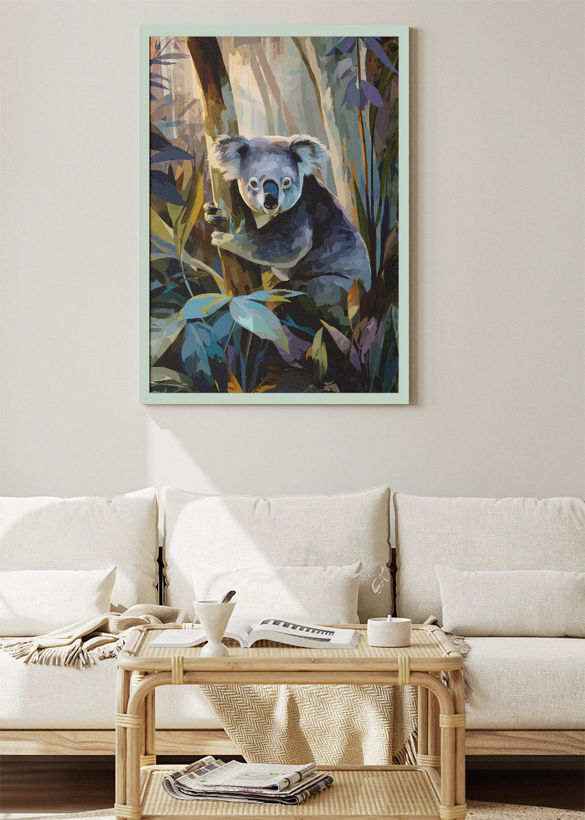 Koala in Rainforest Poster & Canvas Print – Vibrant Jungle Wildlife Art