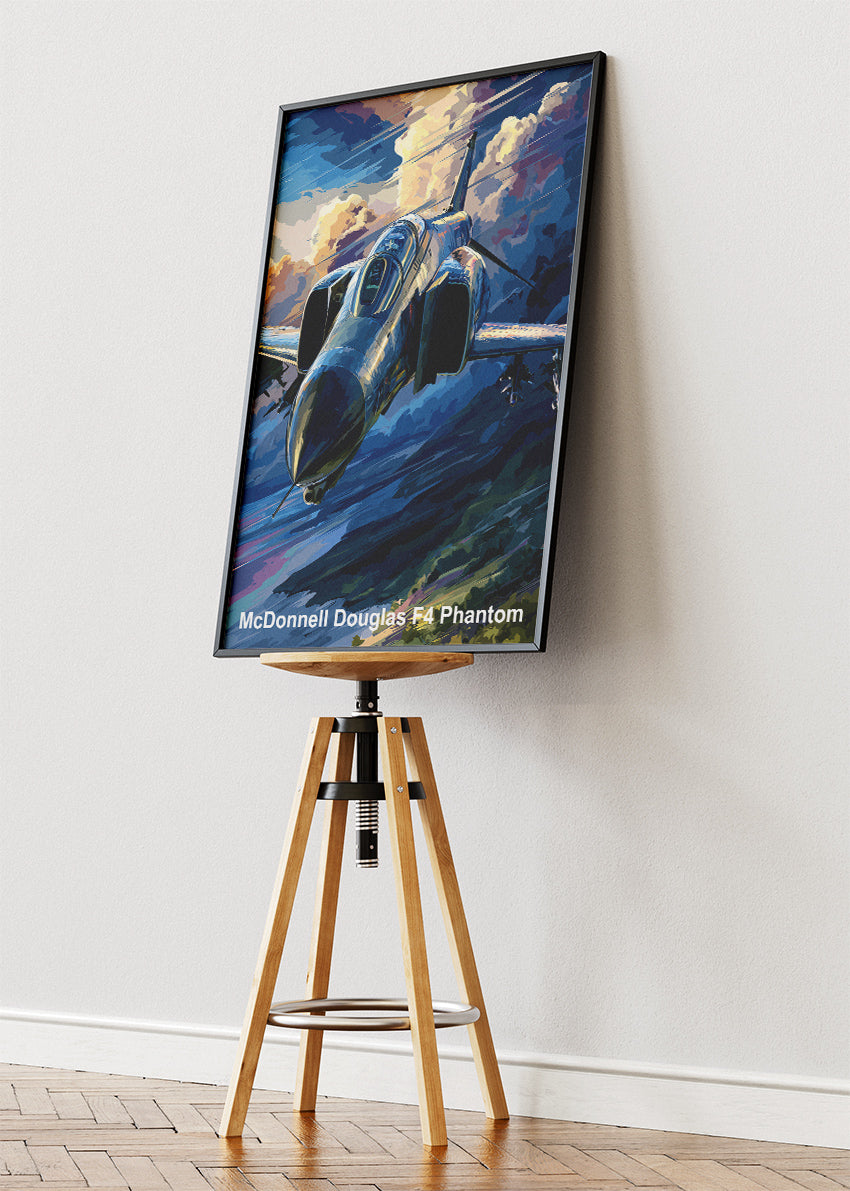 McDonnell Douglas F-4 Phantom Poster & Canvas Print – Illustrated Military Jet Wall Art
