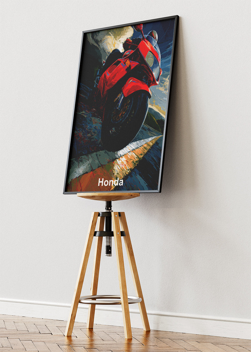Honda Superbike Power Road Wall Art Poster & Canvas