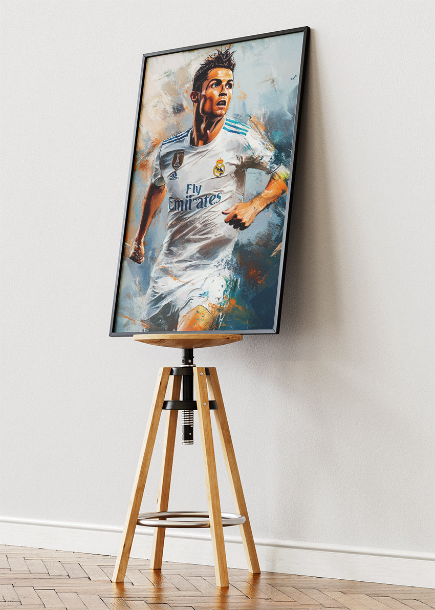 Real Madrid Football Legend Wall Art | Dynamic Action Sports Poster & Canvas