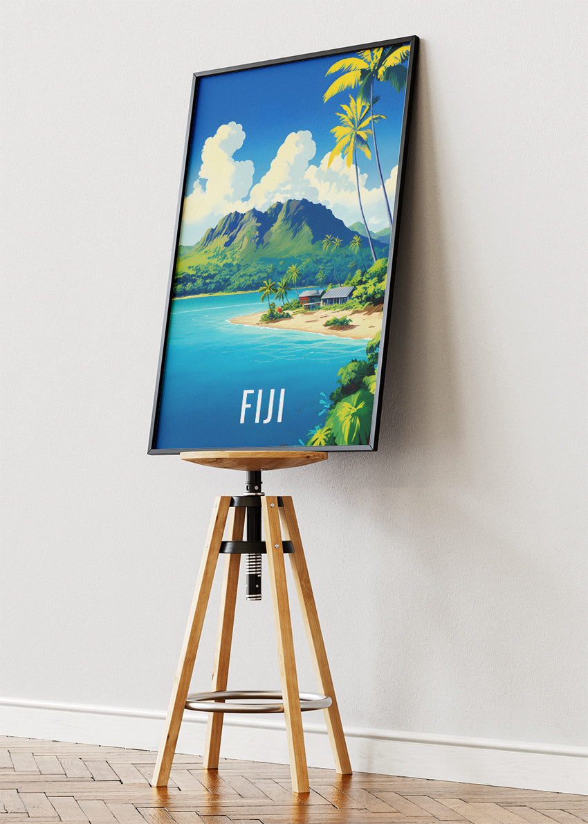 Fiji Tropical Paradise Poster & Canvas Print – Vintage Island Landscape Art