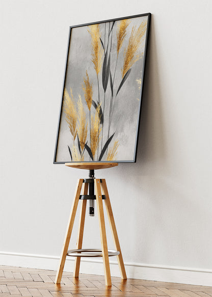 Modern Gold Botanical Grass Canvas & Poster Print – AI PRINT LAB