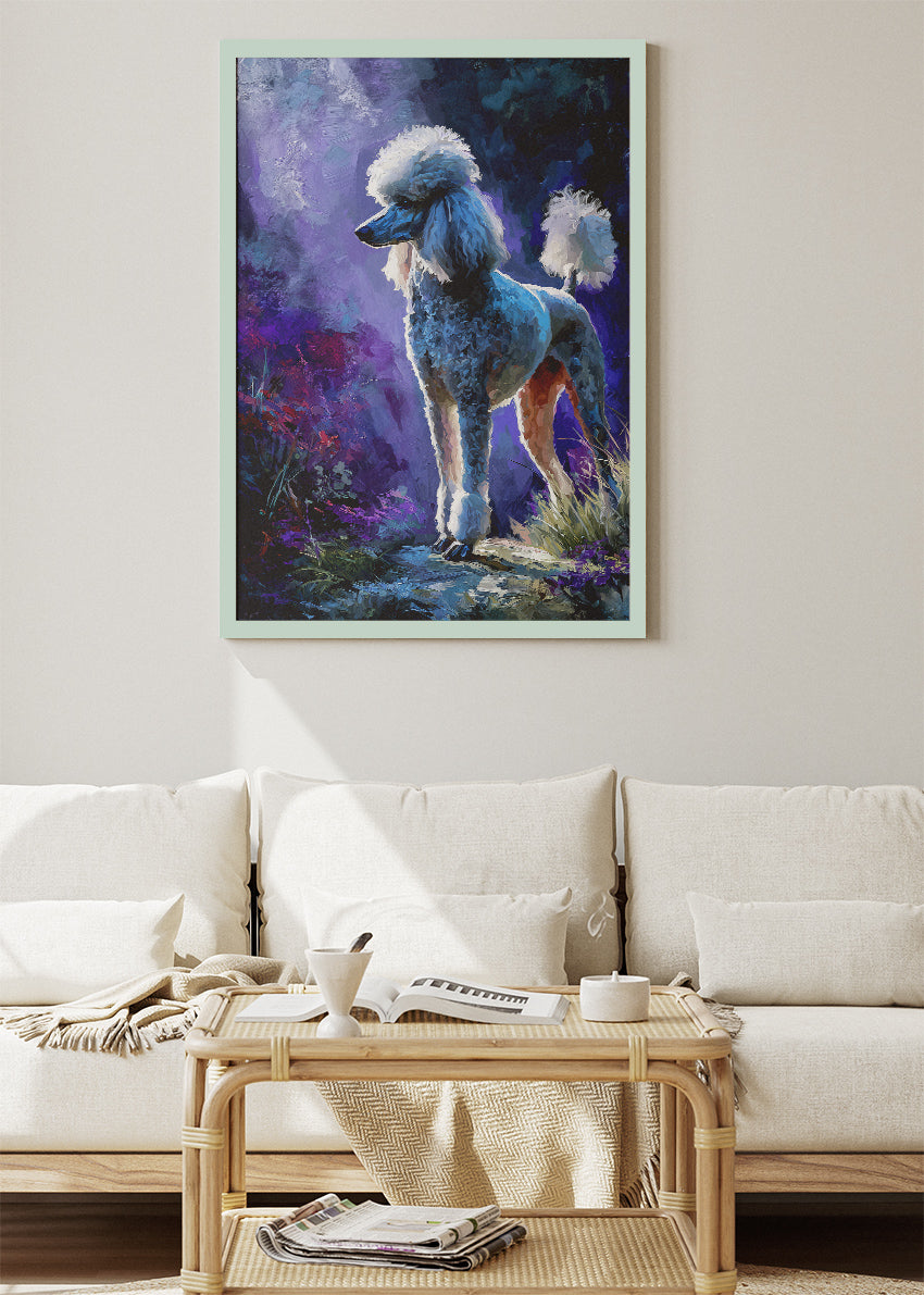 Poodle Poster & Canvas Print – Elegant Dog Portrait in Mystical Light