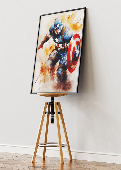 Shield Guardian Watercolor Portrait Canvas & Poster Print – AI PRINT LAB