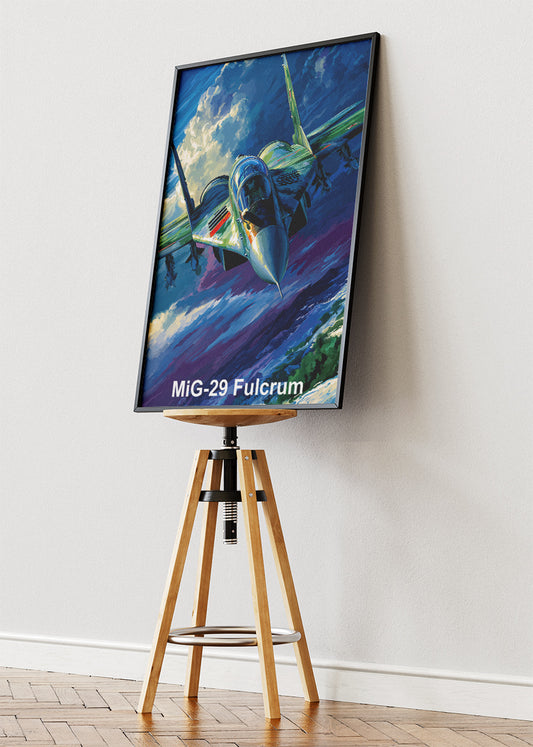 MiG-29 Fulcrum Poster & Canvas Print – Illustrated Fighter Jet Wall Art