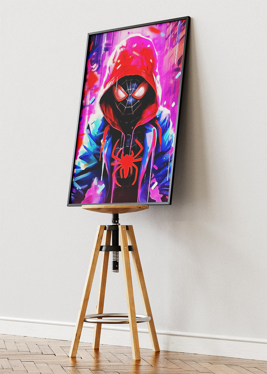 Neon Spider Hero Portrait Canvas & Poster Print – AI PRINT LAB