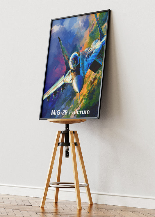 MiG-29 Fulcrum Poster & Canvas Print – Illustrated Fighter Jet Wall Art