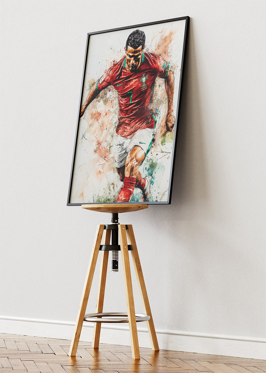 Cristiano Ronaldo Portugal National Team Wall Art | Dynamic Football Poster & Canvas