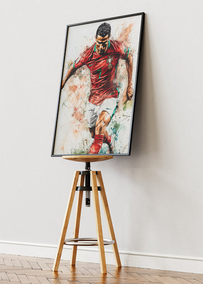 Cristiano Ronaldo Portugal National Team Wall Art | Dynamic Football Poster & Canvas