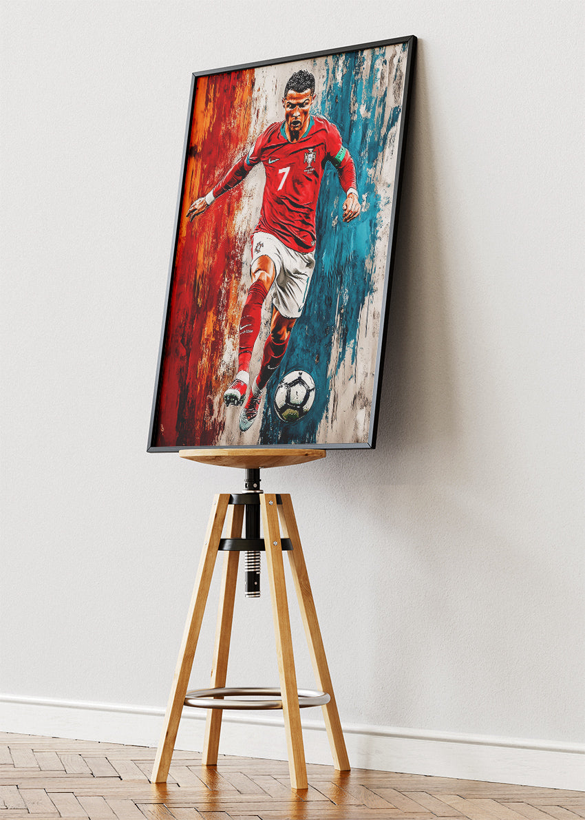 Cristiano Ronaldo Portugal Action Wall Art | Iconic Football Poster & Canvas