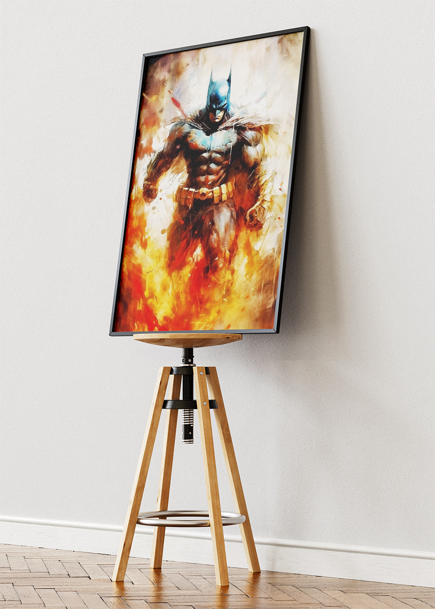 Dark Knight Inferno Portrait Canvas & Poster Print – AI PRINT LAB