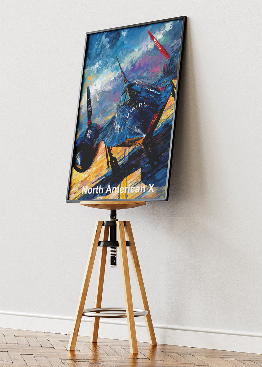 North American X-Series Aircraft Poster & Canvas Print – Illustrated Experimental Jet Wall Art