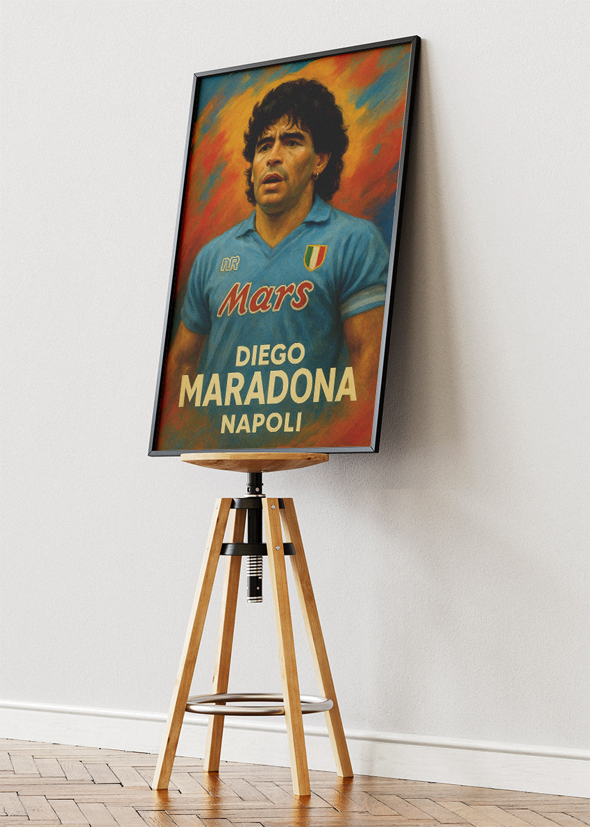 Diego Maradona Napoli Football Wall Art | Iconic Serie A Legend Poster & Canvas