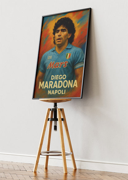 Diego Maradona Napoli Football Wall Art | Iconic Serie A Legend Poster & Canvas