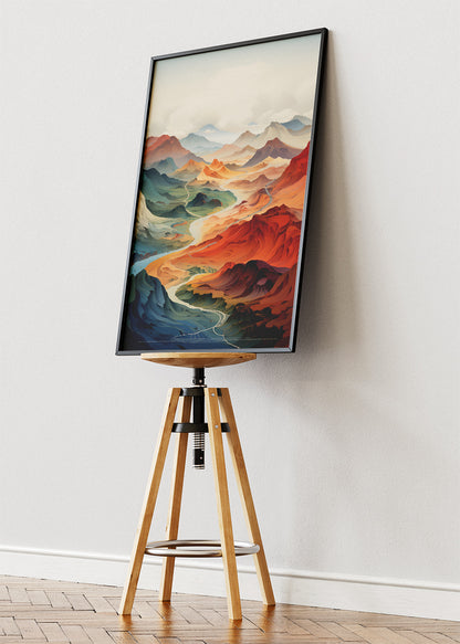 Majestic Canyon Valley – Modern Scenic Mountain Landscape Canvas & Poster Print – AI PRINT LAB