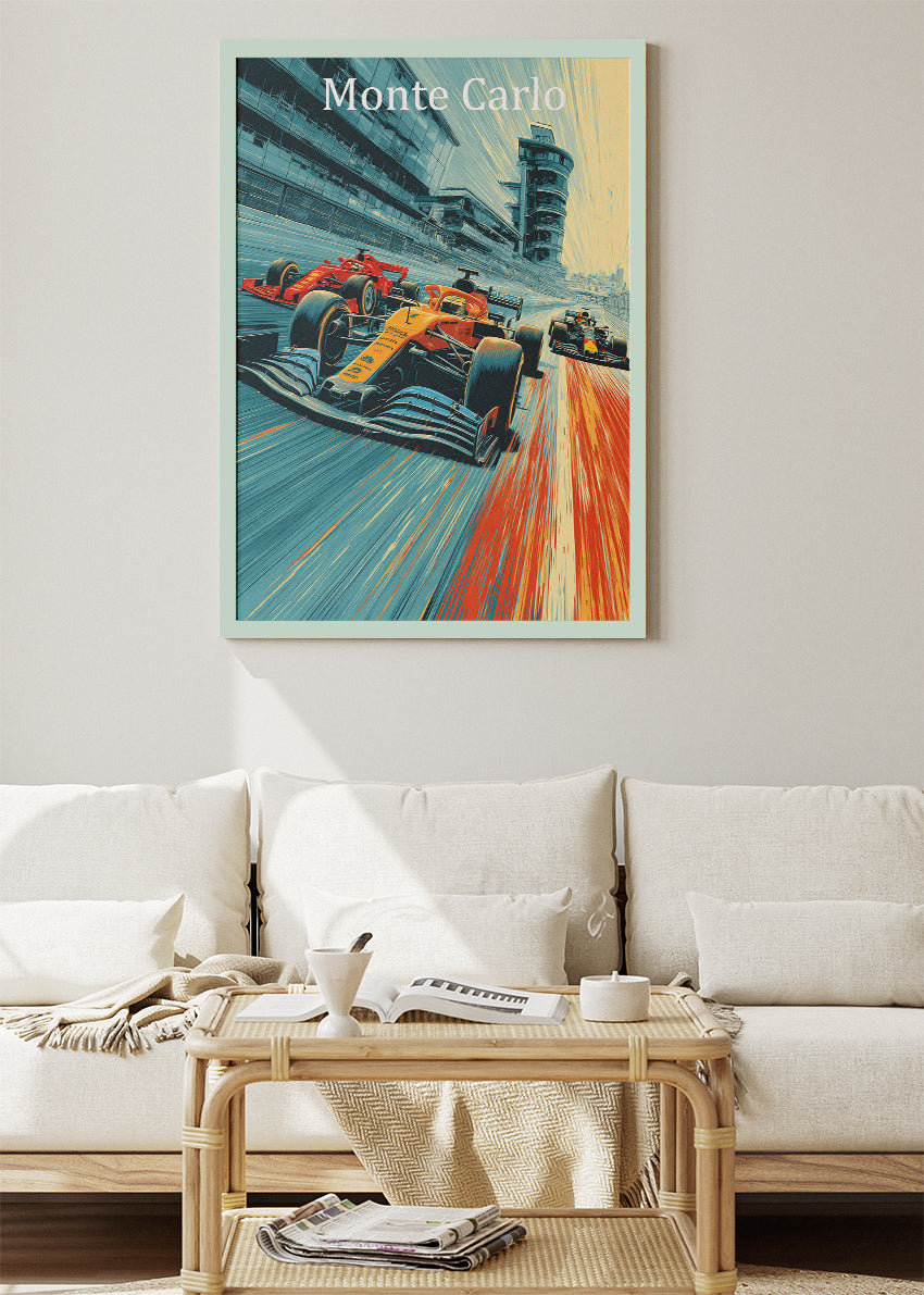 Monte Carlo Monaco Formula 1 Street Racing Canvas Print & Poster – AI PRINT LAB