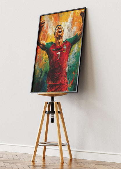 Cristiano Ronaldo Portugal Celebration Wall Art | Iconic Football Poster & Canvas