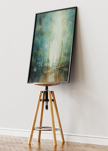 Ethereal Teal Reflection – Modern Abstract Vertical Canvas & Poster Print – AI PRINT LAB