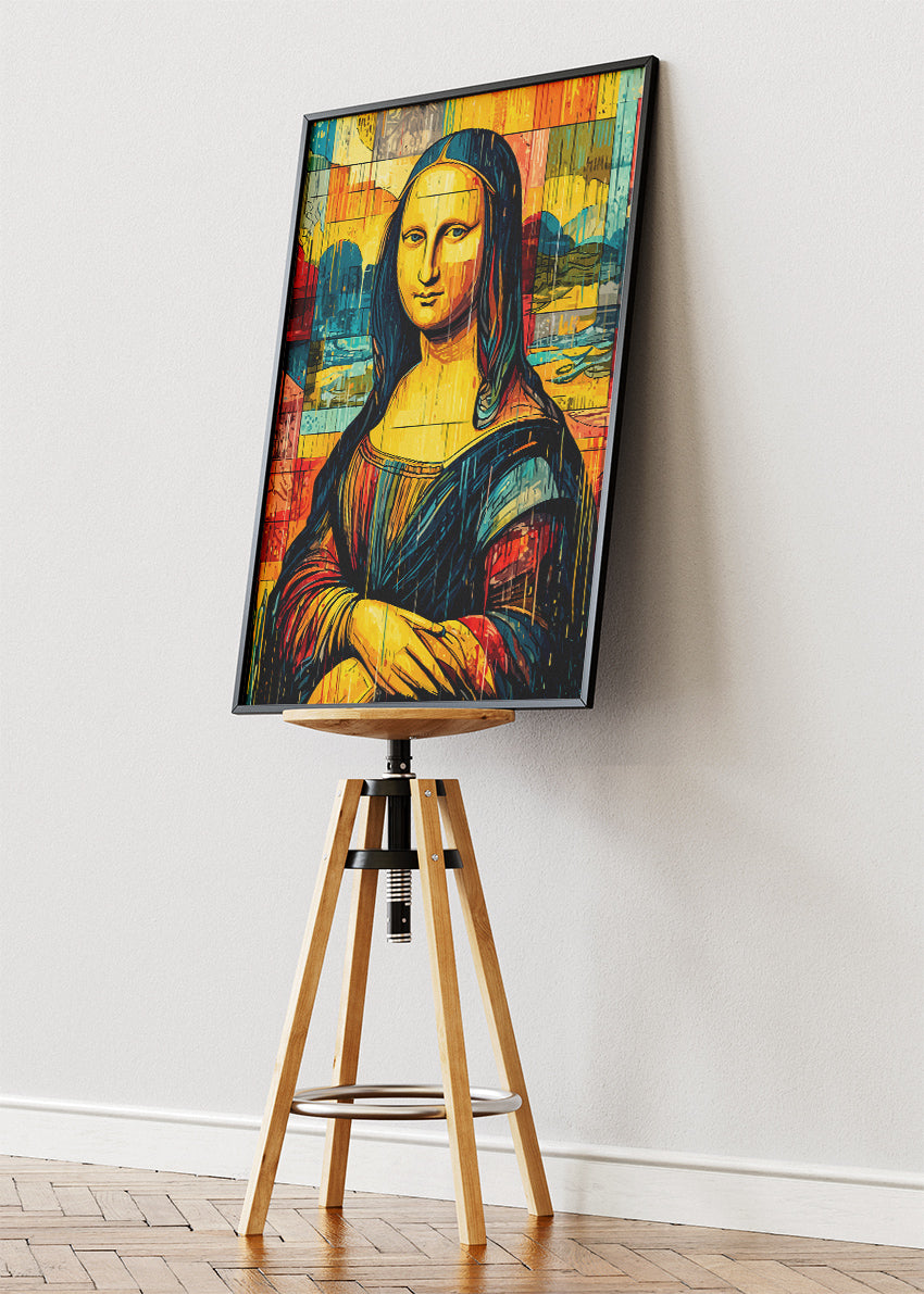 Modern Mona Lisa Wall Art – Colourful Abstract Renaissance Canvas Print & Contemporary Pop Art Poster for Living Room Decor UK