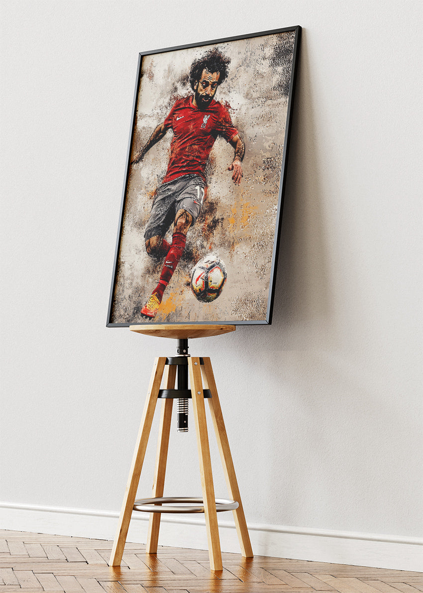 Mohamed Salah Liverpool Action Wall Art | Iconic Football Poster & Canvas