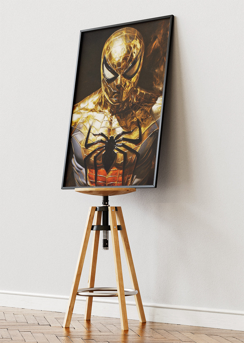 Gold Spider-Man Portrait Canvas & Poster Print – AI PRINT LAB