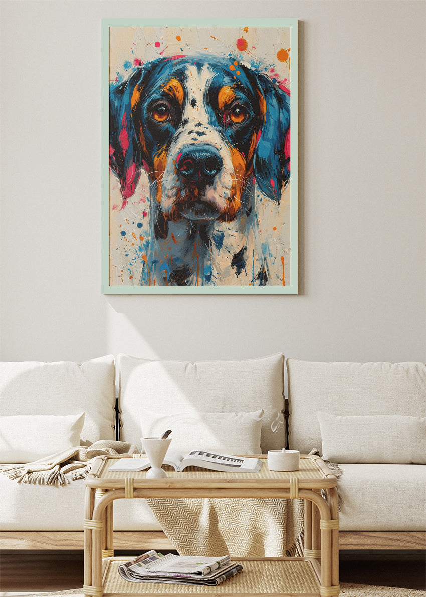 Color Splash Dog Poster & Canvas Print – Vibrant Abstract Paint Splatter Dog Art