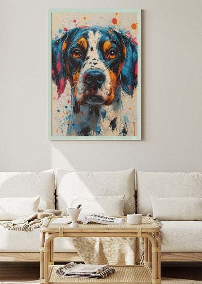 Color Splash Dog Poster & Canvas Print – Vibrant Abstract Paint Splatter Dog Art