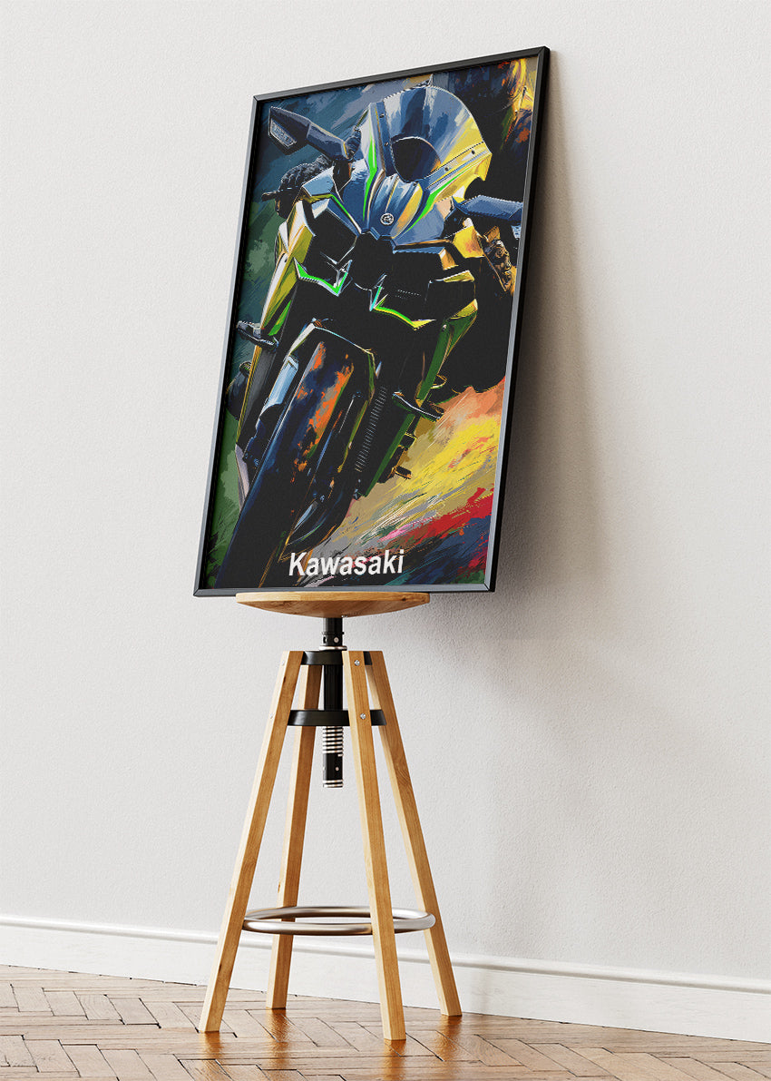 Kawasaki Superbike Power Wall Art Poster & Canvas