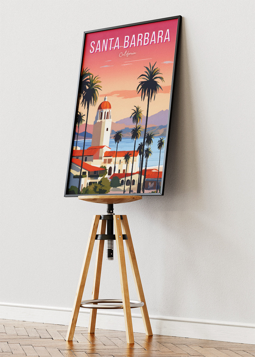 Santa Barbara California Poster & Canvas Print – Coastal Sunset Wall Art