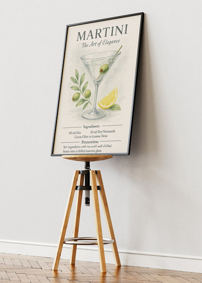 Martini – The Art of Elegance Poster & Canvas Print | Classic Cocktail Wall Art