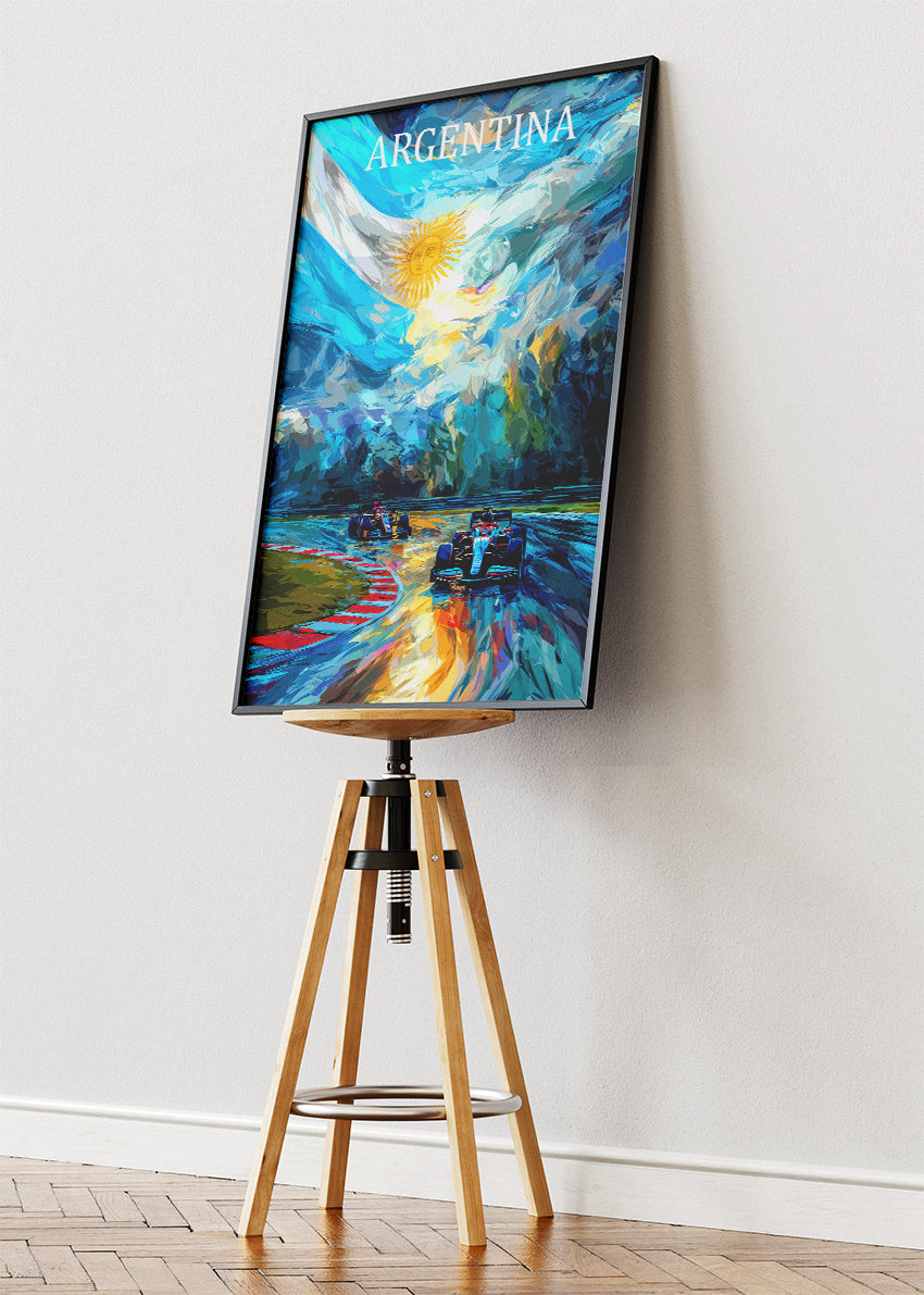 Argentina Formula Racing National Colors Poster & Canvas Print | Expressive Motorsport Wall Art