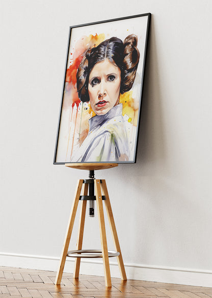 Princess Leia Watercolor Portrait Canvas & Poster Print – AI PRINT LAB